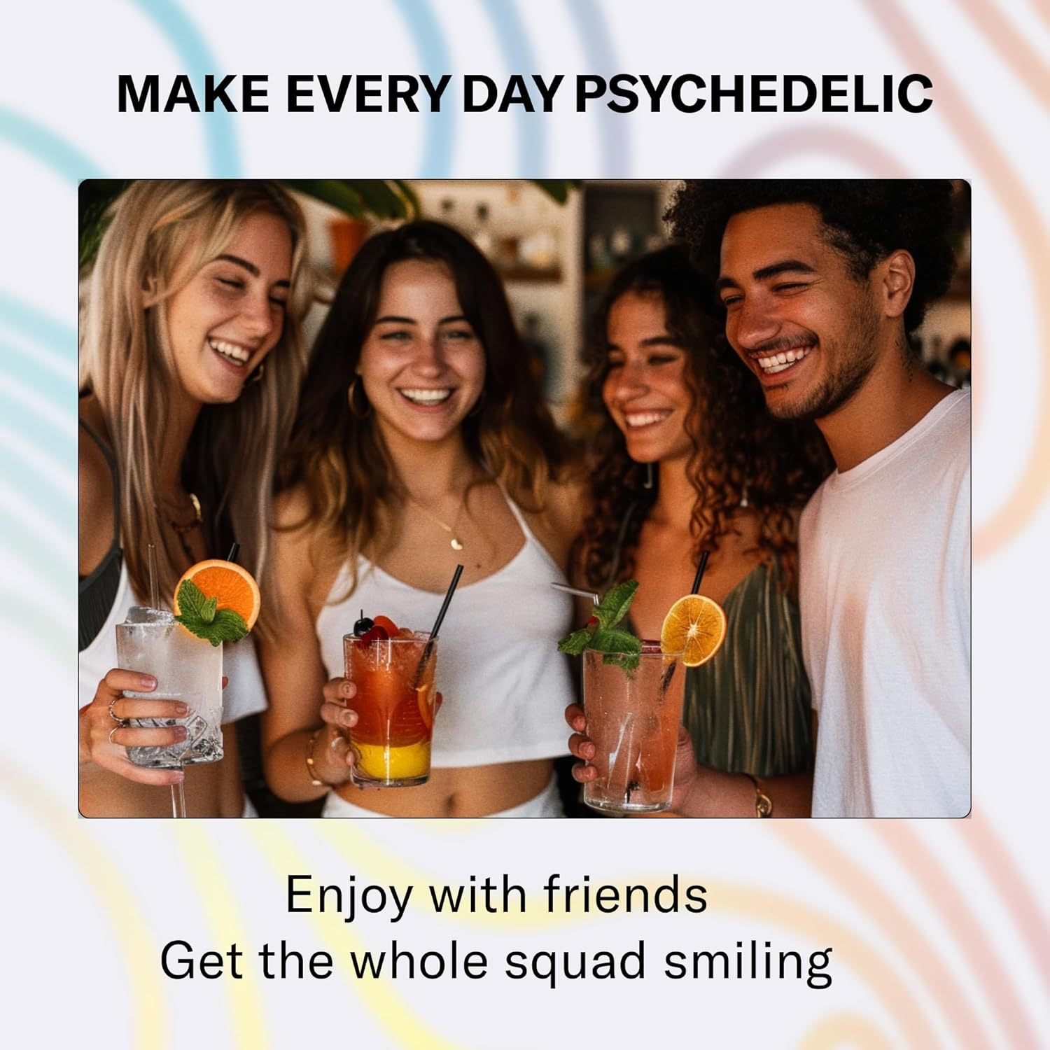 Fruit Punch Psychedelic Water Mix with Calming Kava Powder Packets for Non-Alcoholic Mocktails - 14 Single-Serving Sticks