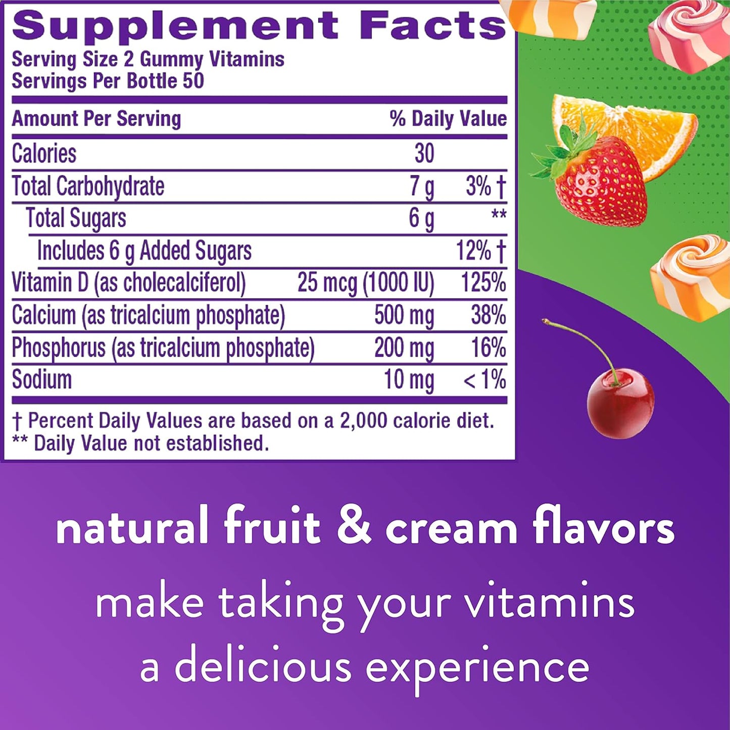 Fruit & Tropical Citrus Flavored Chewable Calcium & Vitamin C Gummy Vitamins - 100 Count & 92 Count