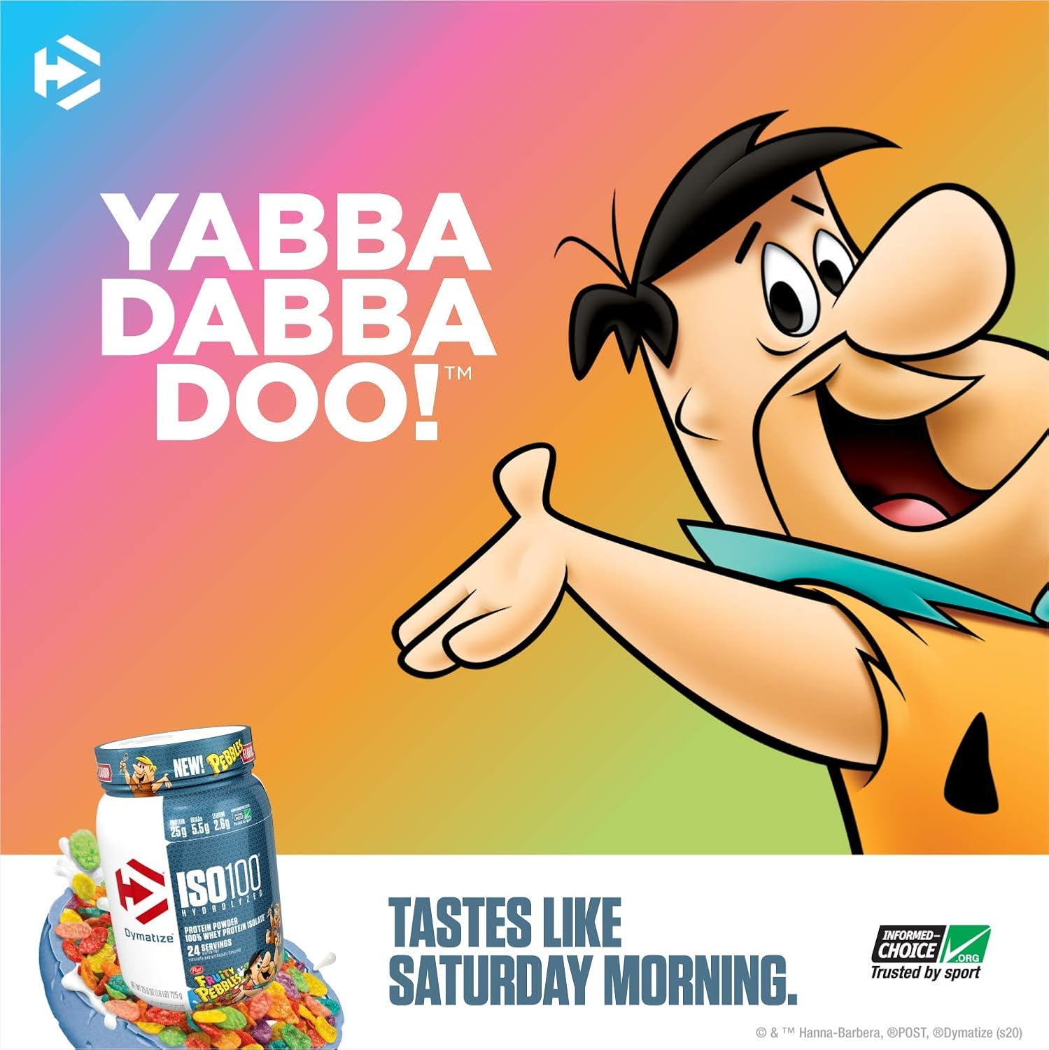 Fruity Pebbles Whey Protein Isolate Powder - Dymatize ISO100 Hydrolyzed, 1.6 lbs, 24 Servings