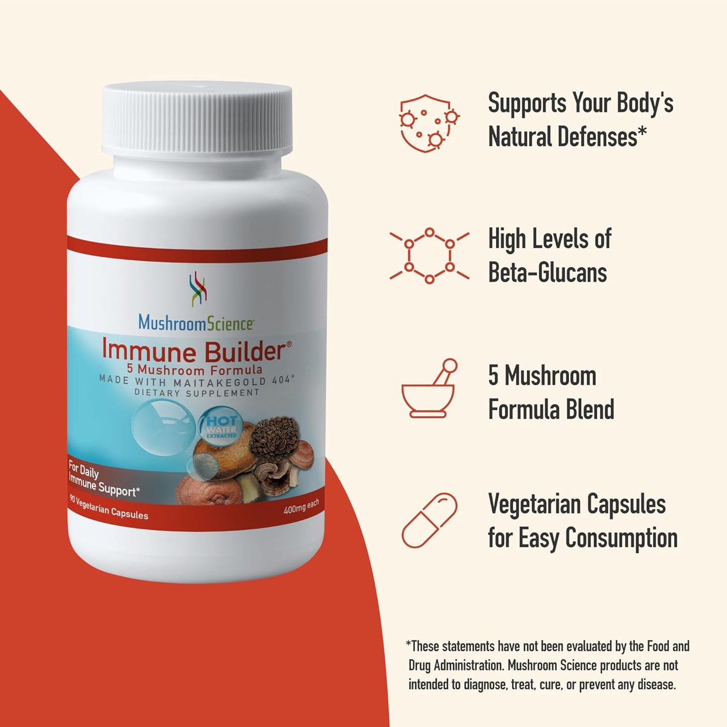Full Spectrum Reishi and Cordyceps Capsules for Immune Support - 90 CT, 400MG Each