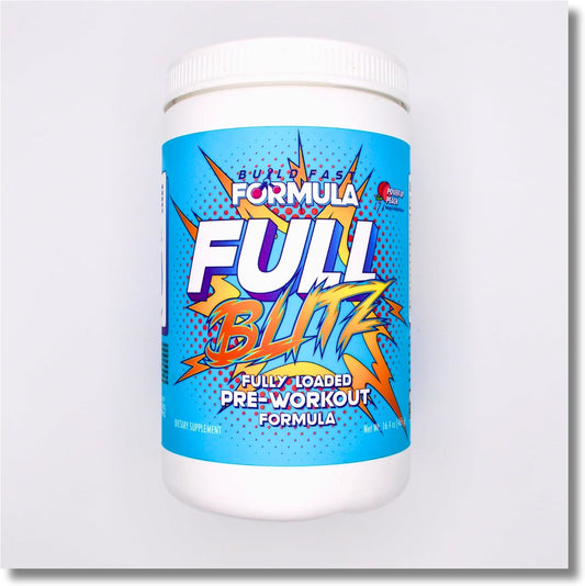 FullBlitz V2 Power Up Peach Pre-Workout Formula - 24 Servings, 16.4oz - Caffeine, L-Theanine, L-Citrulline, Beta-Alanine & More for Peak Performance & Energy