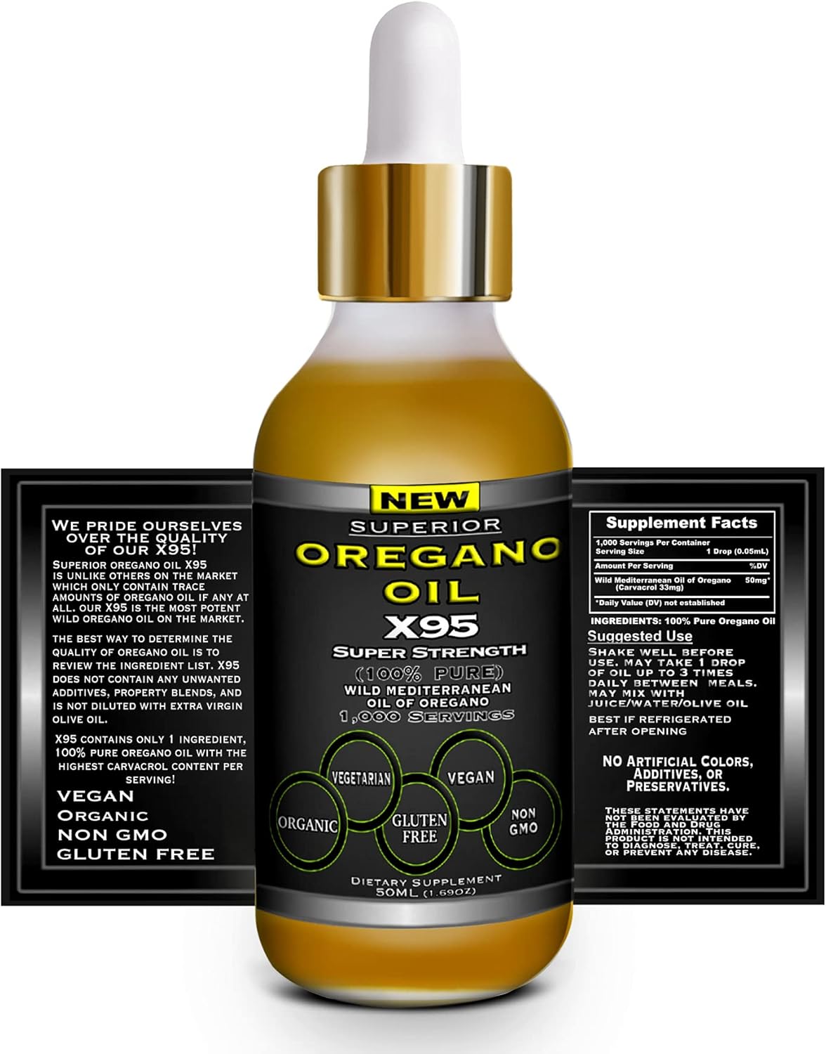 Fulvic Acid Humic Ionic Trace Mineral Drops with Electrolytes & Oregano Oil - Super Strength and Versatile Formula