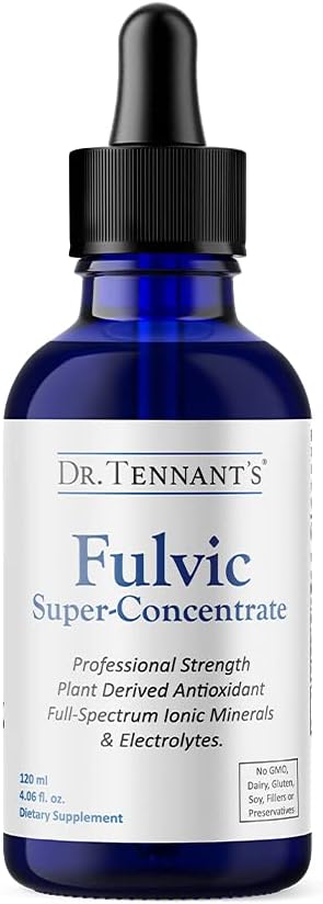 Fulvic Super-Concentrate Liquid by Dr. Tennant - Boosts Cellular Function with Electrons - 120 Day Supply