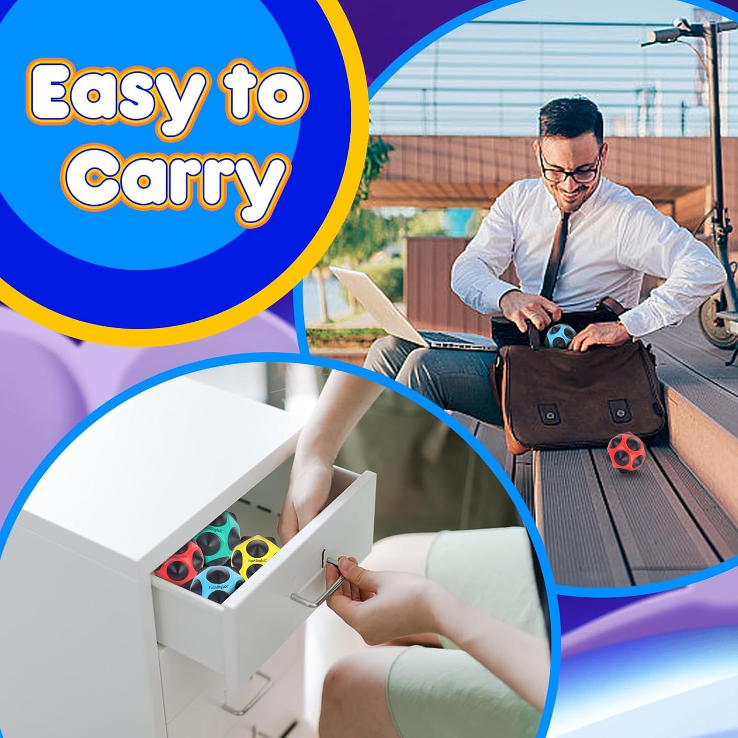 FunMingleX Super High Bounce Ball for All Ages - Playground & Outdoor Games, Athlete Training & Massage Ball