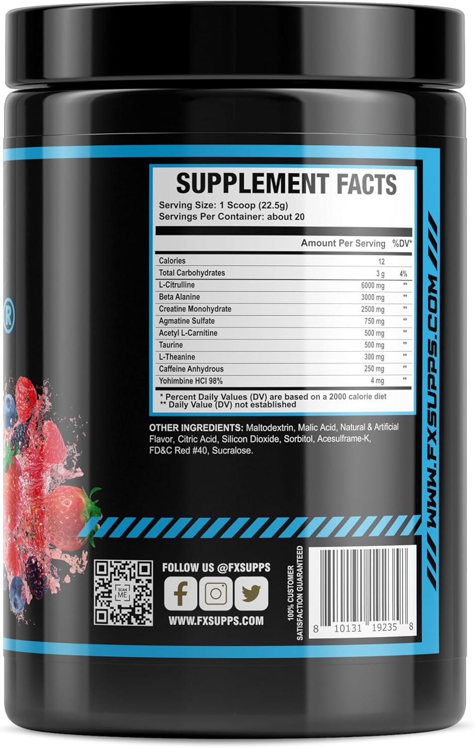 FXSUPPS Catalyft Pre-Workout Powder Drink | Blitz Berry Blast Mix with Creatine, Caffeine & Beta-Alanine | Energy Pump, Muscle Gain & Focus | 40 Servings (2-Pack)