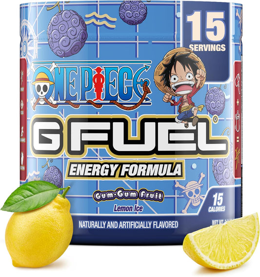 G Fuel Gum-Gum Fruit Energy Drink Powder for Gaming - Pre Workout Caffeine Mix with Amino Acids, Vitamins, and Antioxidants - Lemon Ice Flavor, 15 Servings