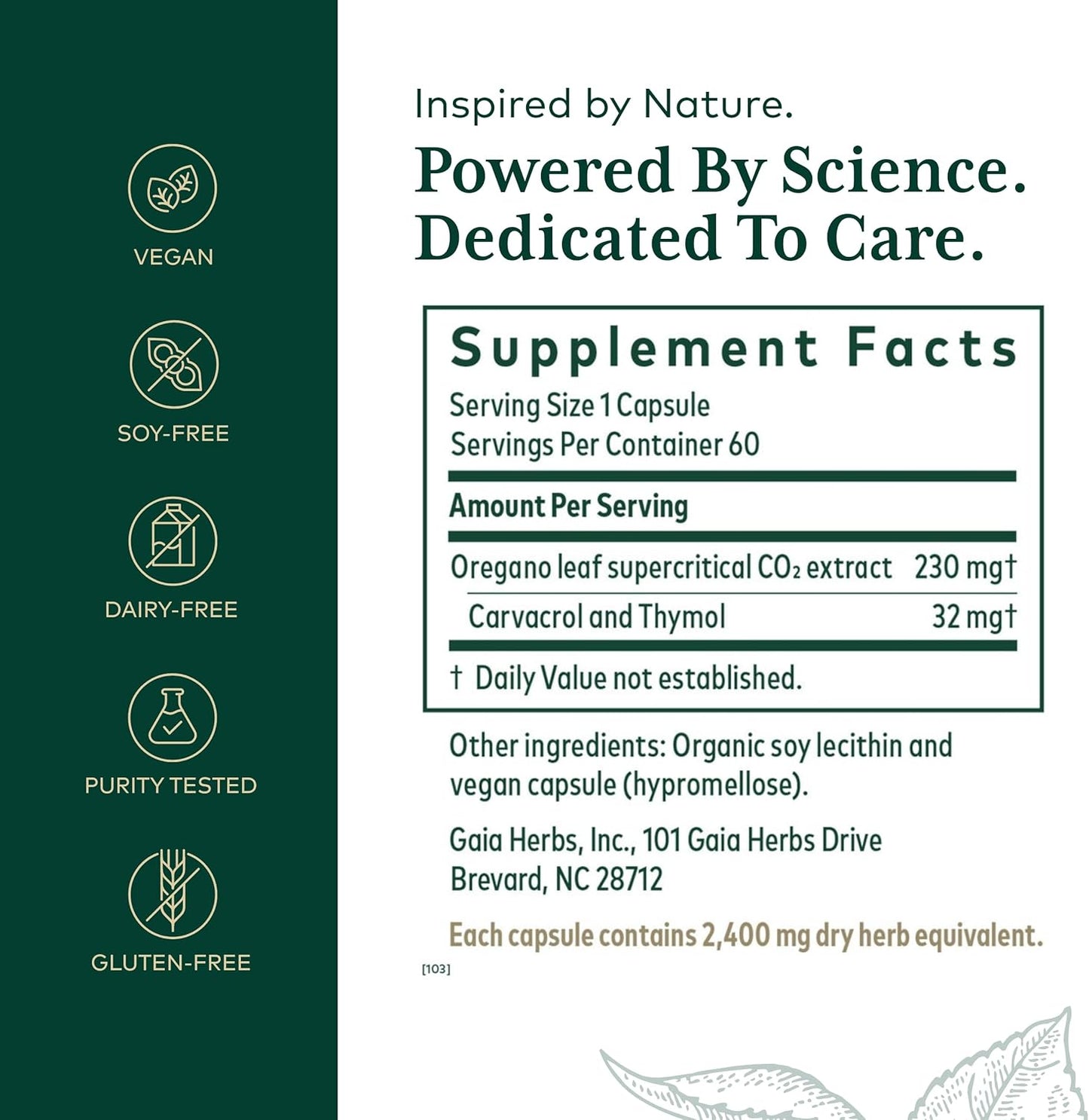 Gaia Herbs Oil of Oregano Capsules - 60 Liquid Vcaps for Immune Support and Overall Wellness