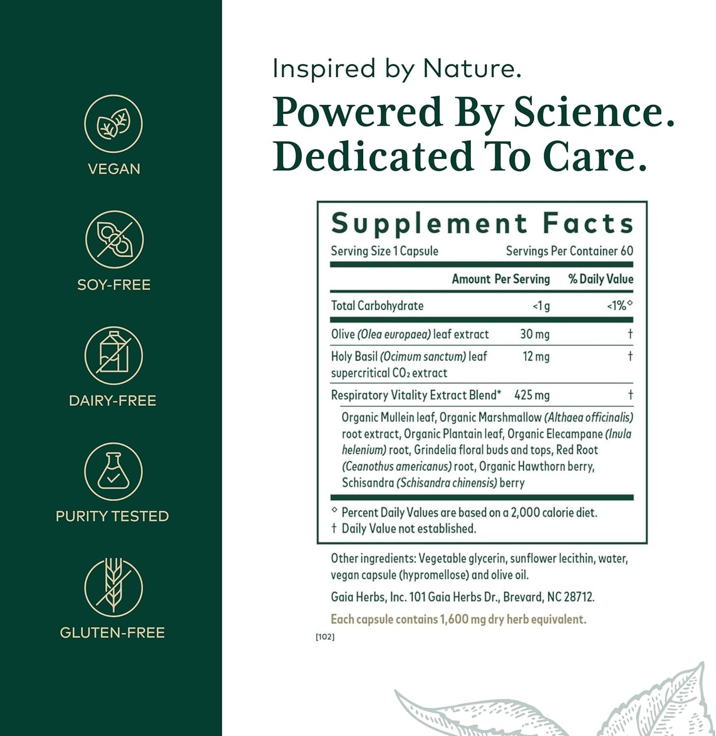 Gaia Herbs Pro Daily Lung Formula for Respiratory Health Support