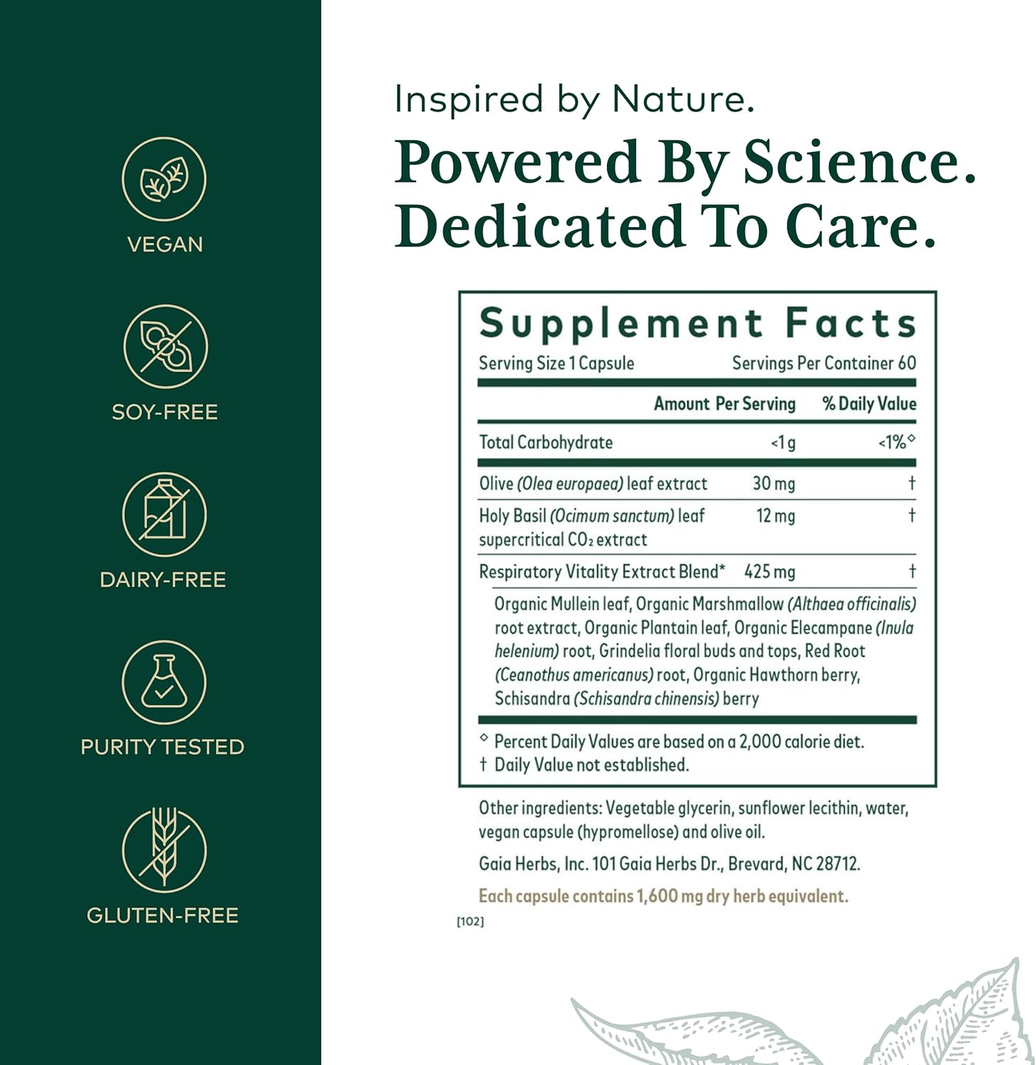 Gaia Herbs Pro Daily Lung Formula for Respiratory Health Support