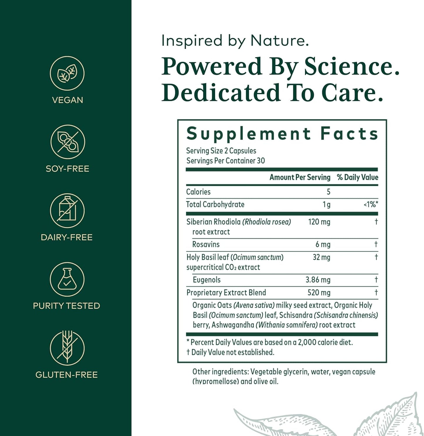 Gaia Herbs Pro Daytime HPA Supplement - Adaptogen & Nervine for Stress Support - Ashwagandha, Holy Basil, Oats, Rhodiola & Schisandra - 120 Vegan Caps