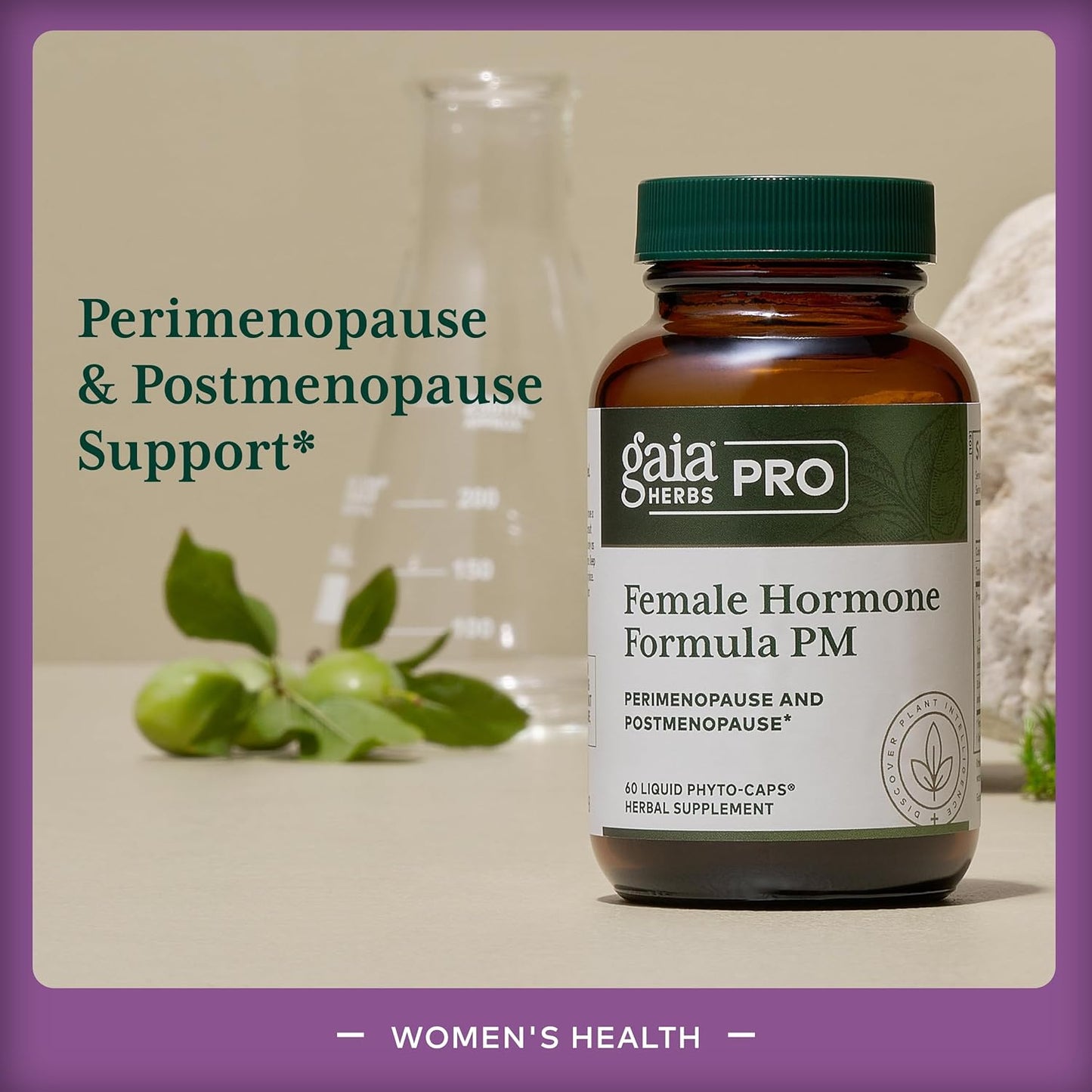 Gaia Herbs Pro Female Hormone Support PM - Menopause Supplement for Women - Promotes Restful Sleep - 60 Vegan Liquid Phyto-Capsules