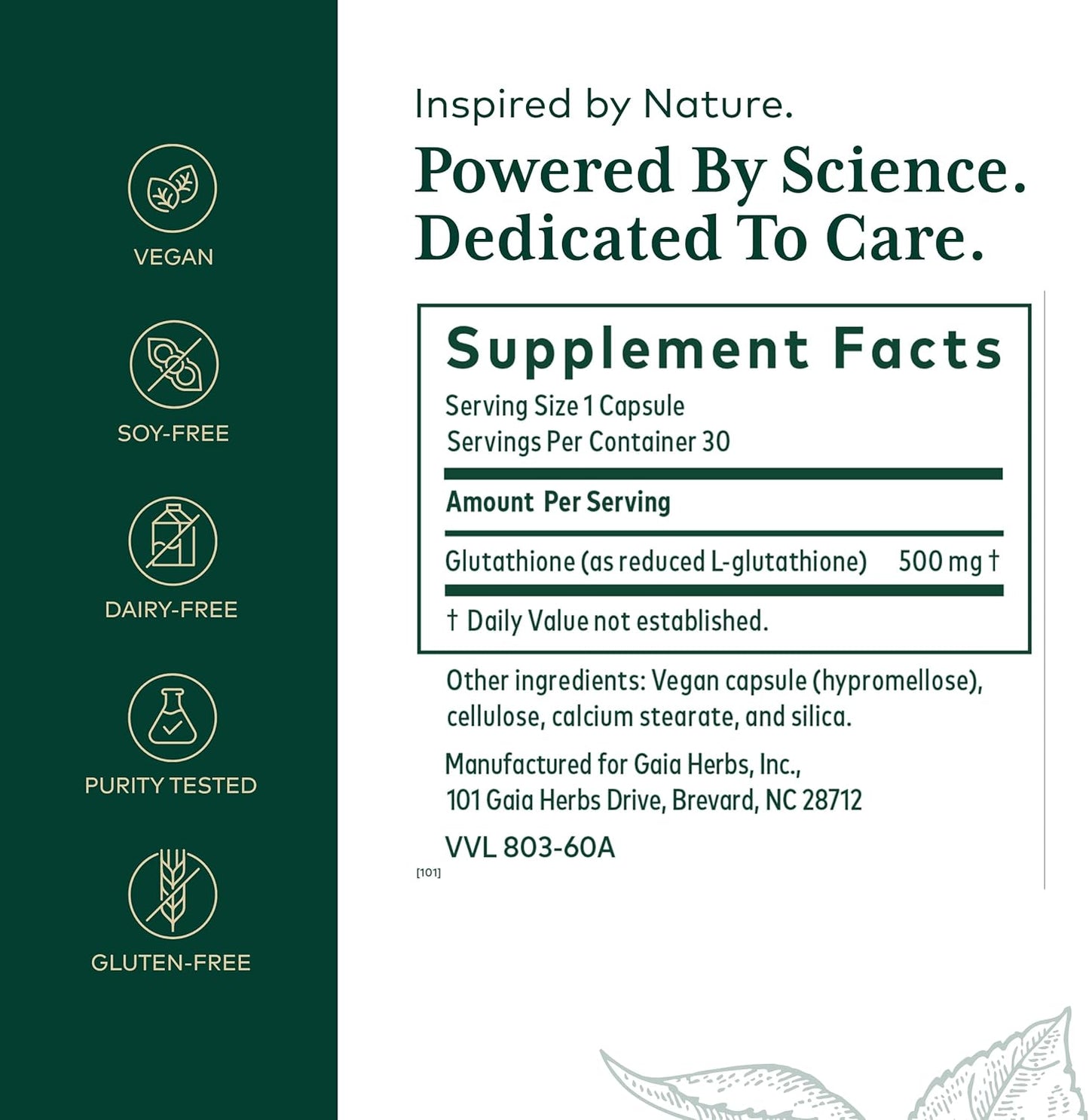 Gaia Herbs Pro Glutathione 500 - Antioxidant Support Supplement - 30 Capsules