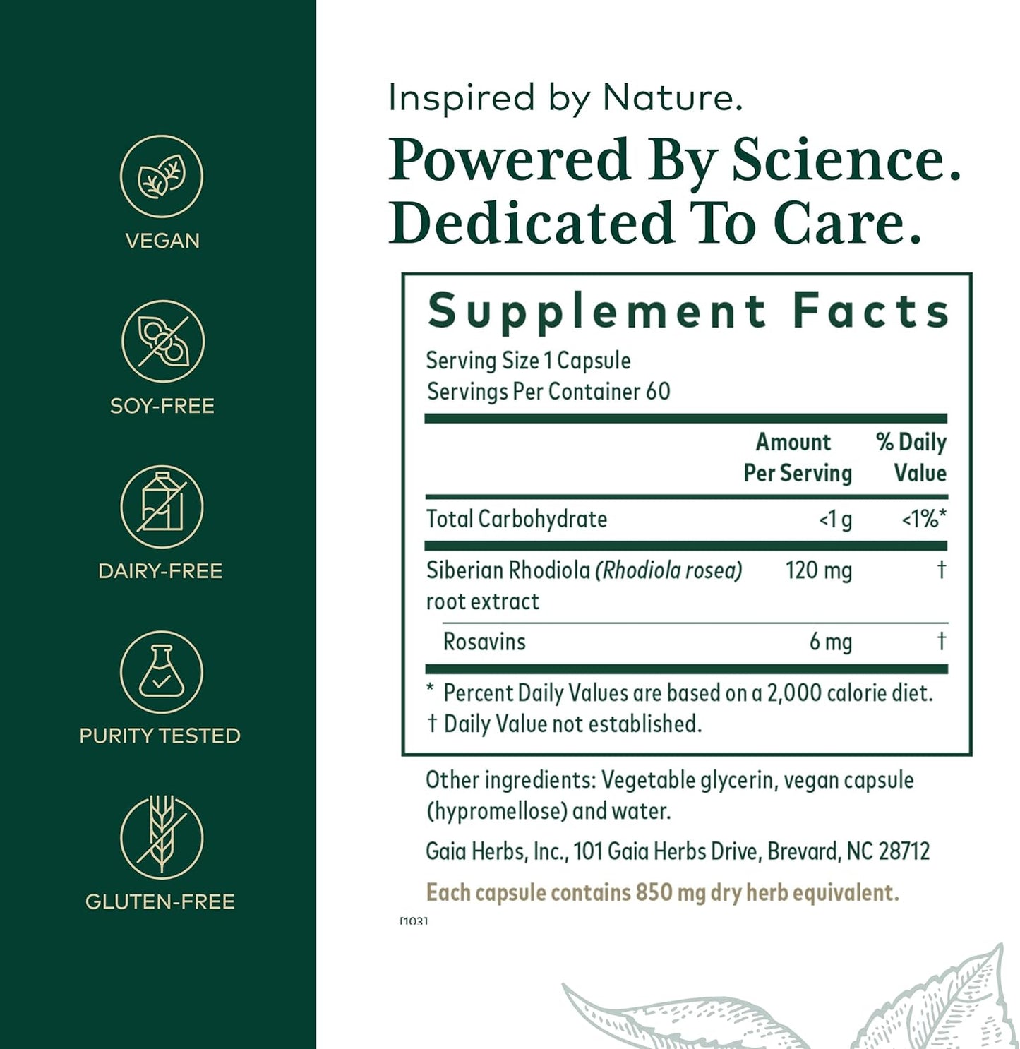 Gaia Herbs Pro Rhodiola - Adaptogen Stress Support - Rhodiola Rosea, Rosavins, Vegan Liquid Capsules - 60 Servings