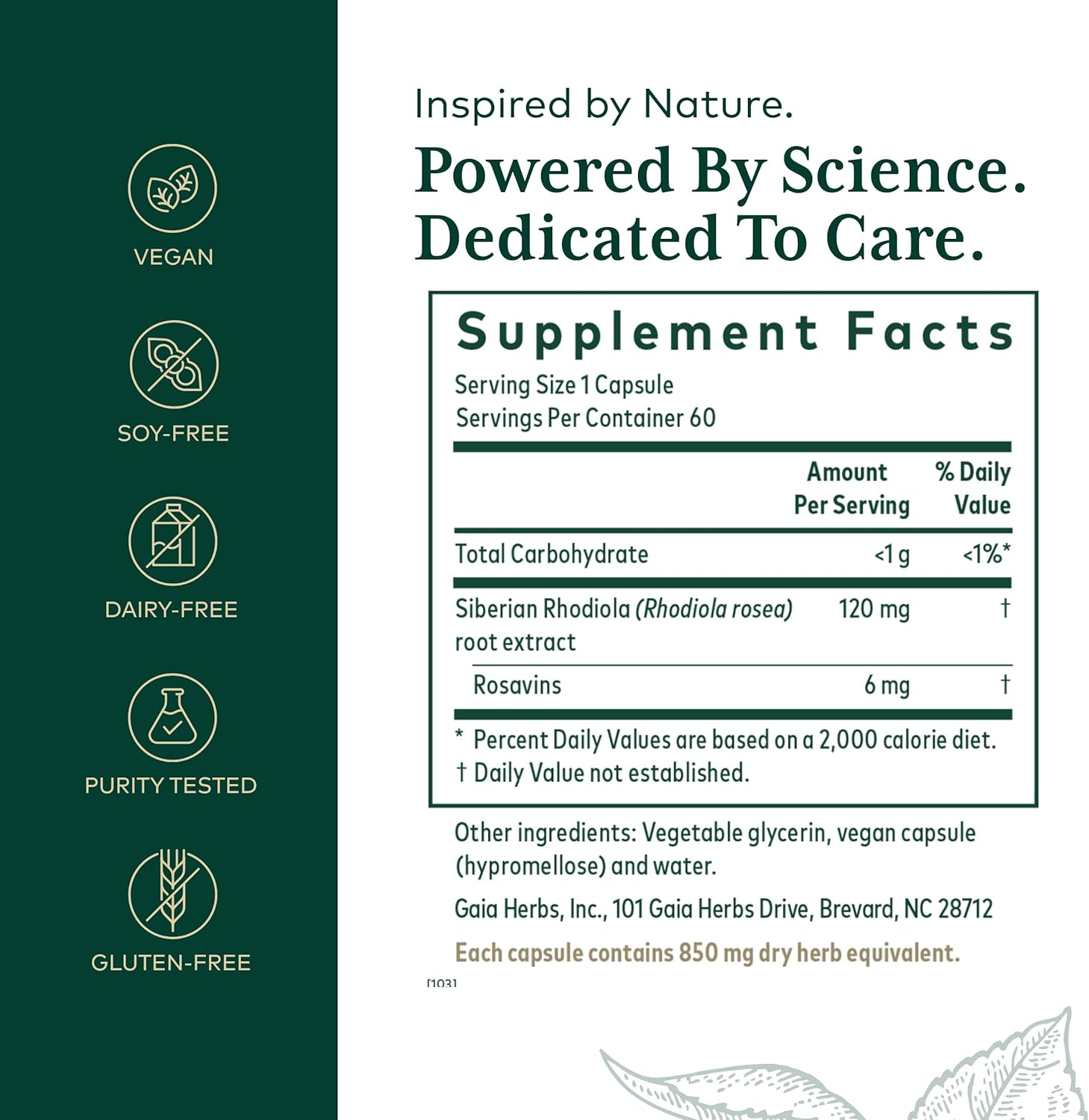 Gaia Herbs Pro Rhodiola - Adaptogen Stress Support - Rhodiola Rosea, Rosavins, Vegan Liquid Capsules - 60 Servings