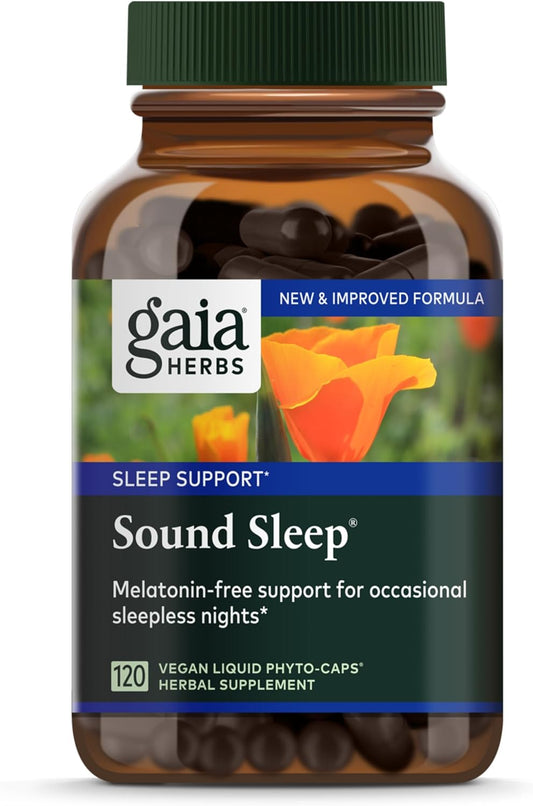 Gaia Herbs Sound Sleep - Herbal Sleep Aid for Relaxation - Valerian Root, Passionflower - 120 Vegan Capsules
