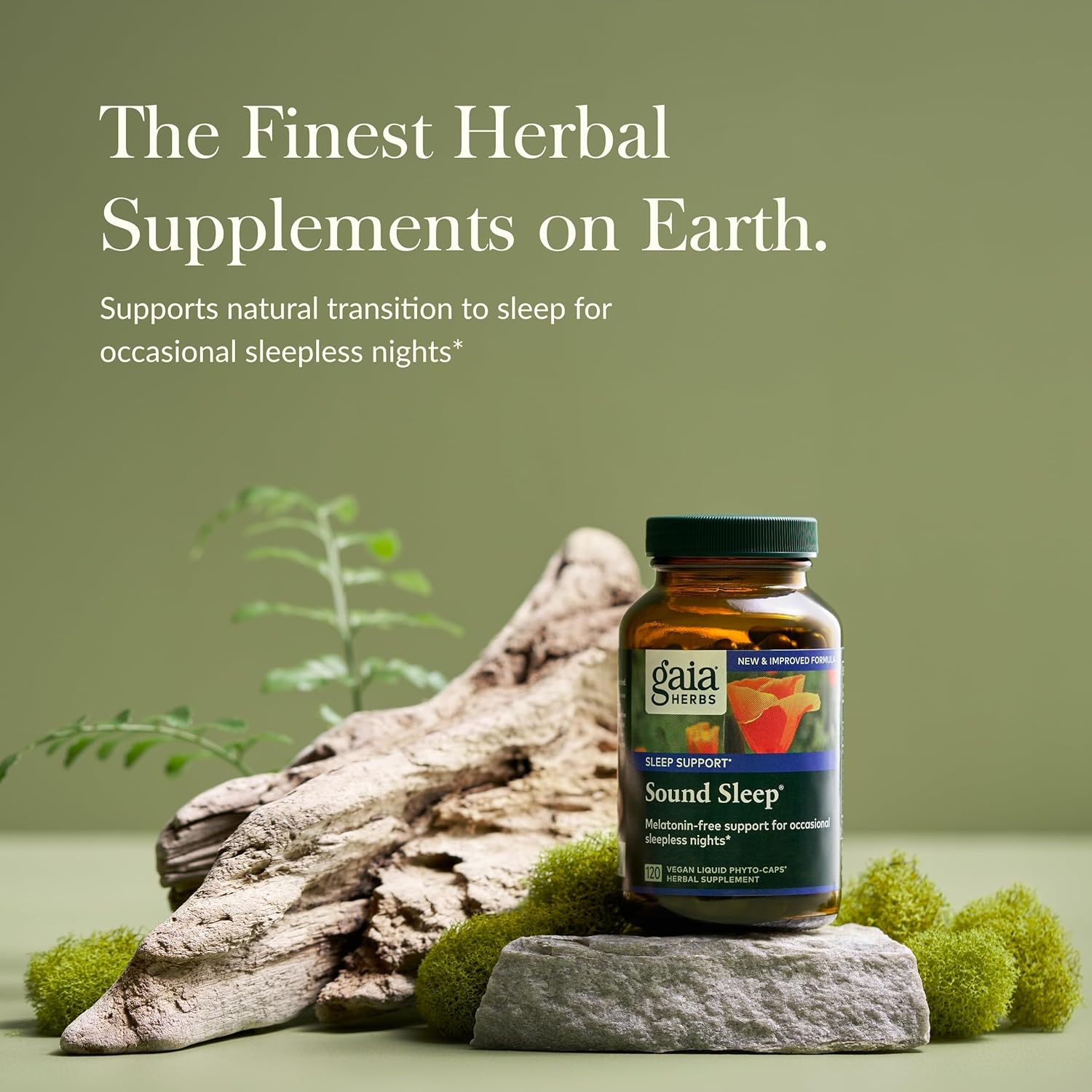 Gaia Herbs Sound Sleep - Herbal Sleep Aid for Relaxation - Valerian Root, Passionflower - 120 Vegan Capsules