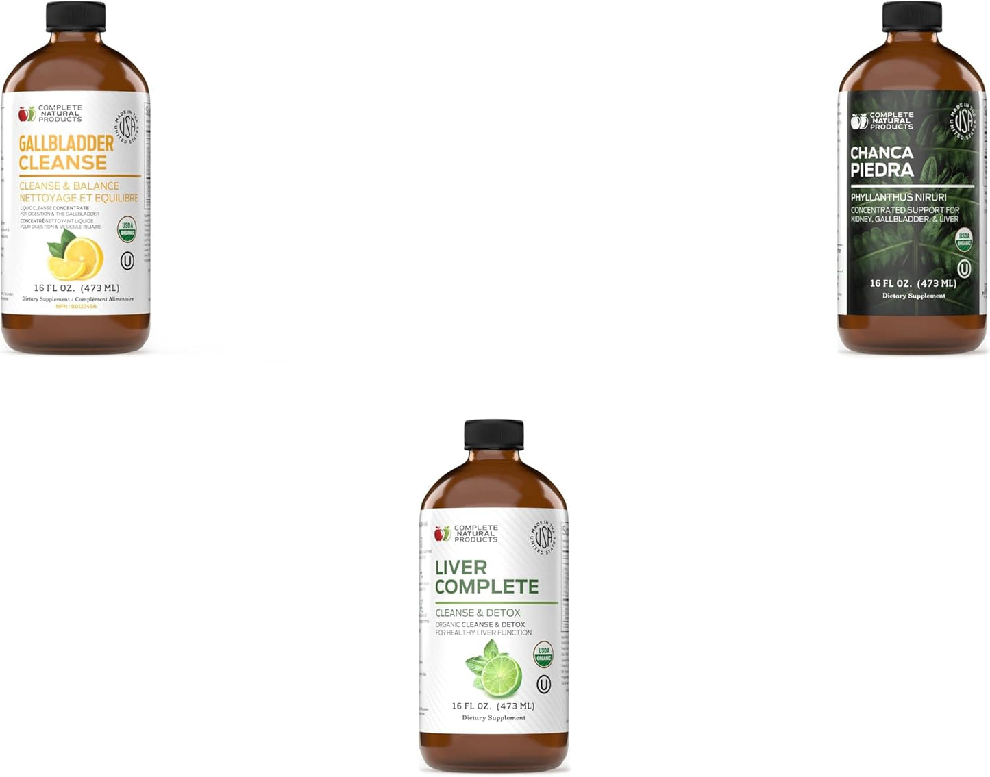 Gallbladder, Liver & Kidney Support Bundle - 16oz Natural Products Pack