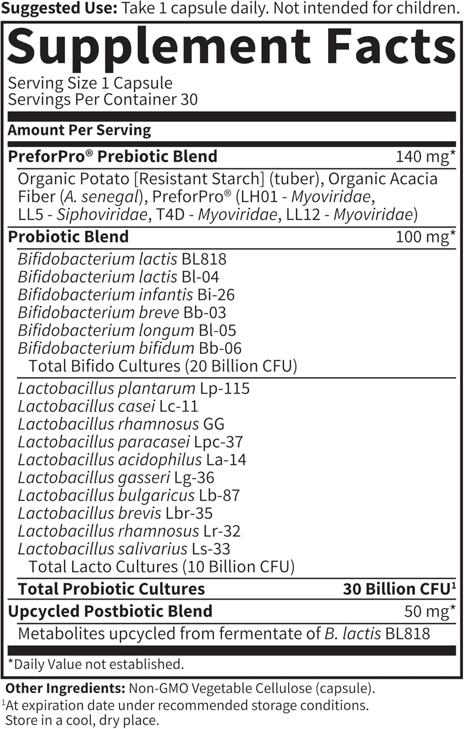 Garden of Life Dr Formulated Probiotics for Digestive & Immune Support - 30 Billion CFU, Pre, Pro, Postbiotics - Men, Women - 30 Veg Caps