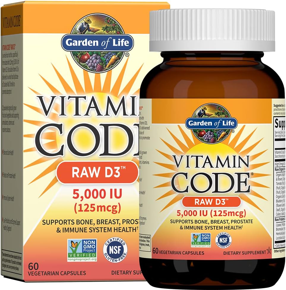 Garden of Life Family Multi with Vitamin D3- 5000 IU- 60 Capsules, Raw Whole Food Supplement