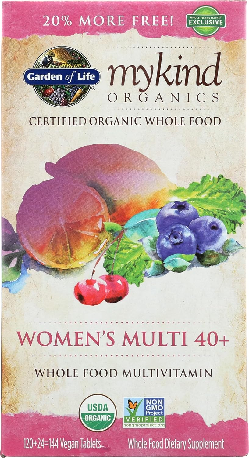 Garden of Life Organic Mykind Women's 40 Multi, 144 Count - Natural Whole Food Multivitamin for Women Over 40