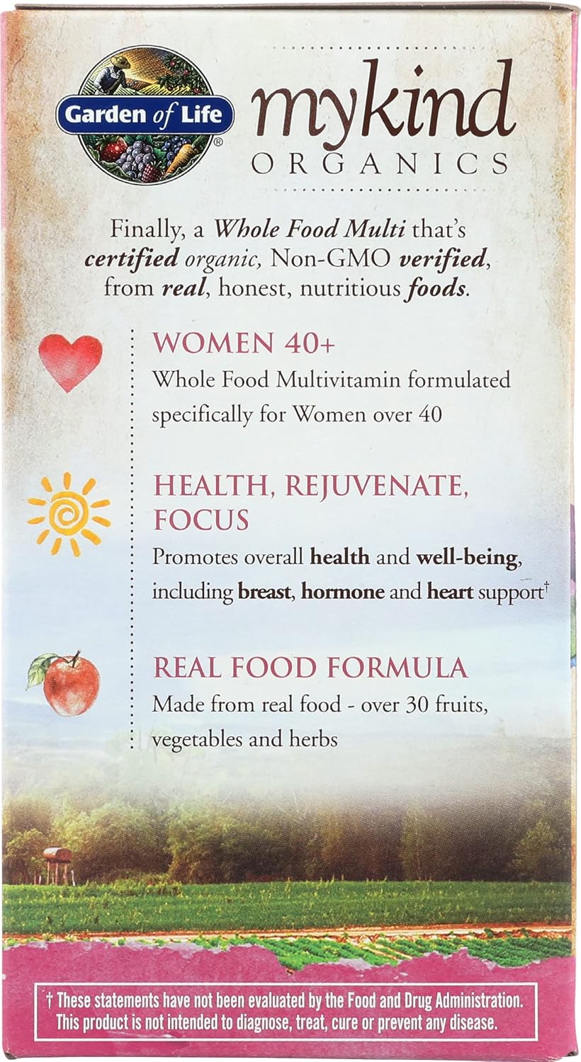 Garden of Life Organic Mykind Women's 40 Multi, 144 Count - Natural Whole Food Multivitamin for Women Over 40