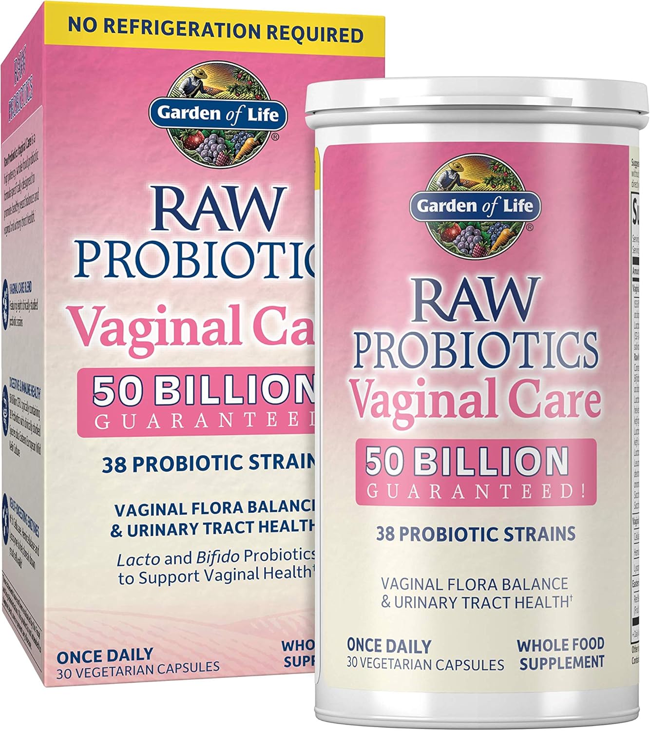 Garden of Life Women's Probiotics - Vaginal & Digestive Health Support - 50 Billion CFU - 30 Day Supply