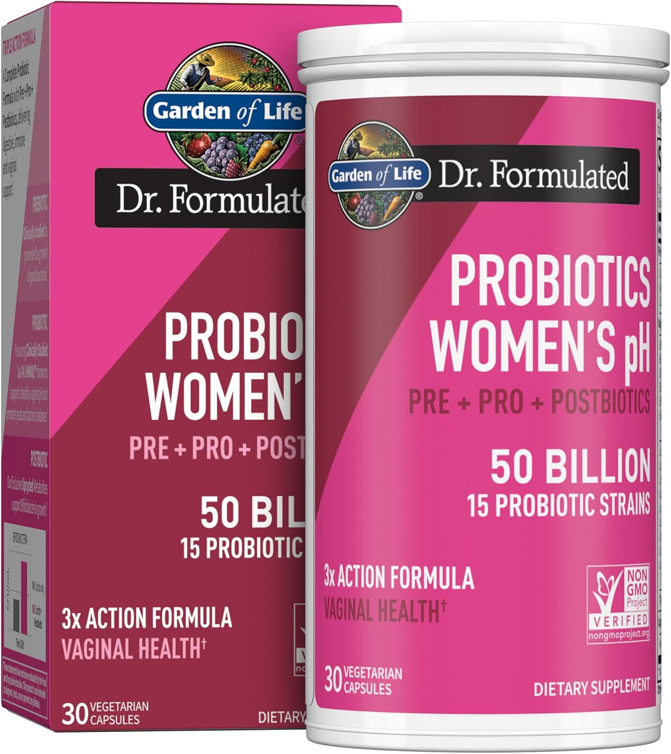 Garden of Life Women's Probiotics - Vaginal & Digestive Health Support - 50 Billion CFU - 30 Day Supply