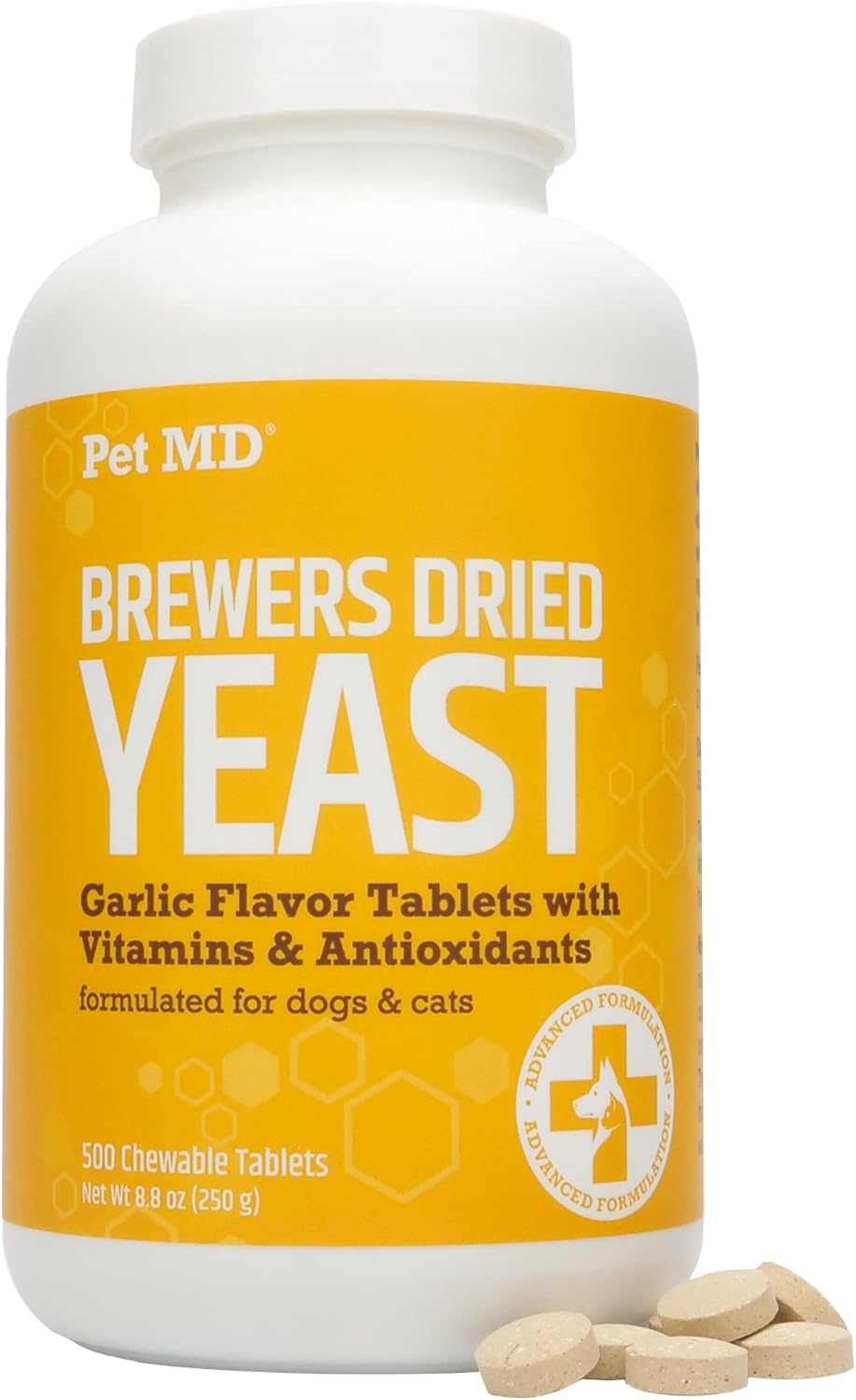 Garlic and Brewer's Yeast Tablets for Dogs and Cats - Antioxidants with Vitamin B1 and C - 500 Count