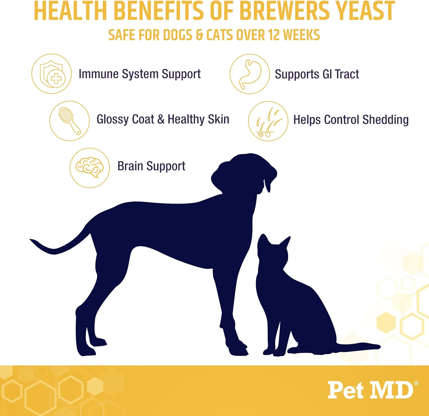 Garlic and Brewer's Yeast Tablets for Dogs and Cats - Antioxidants with Vitamin B1 and C - 500 Count