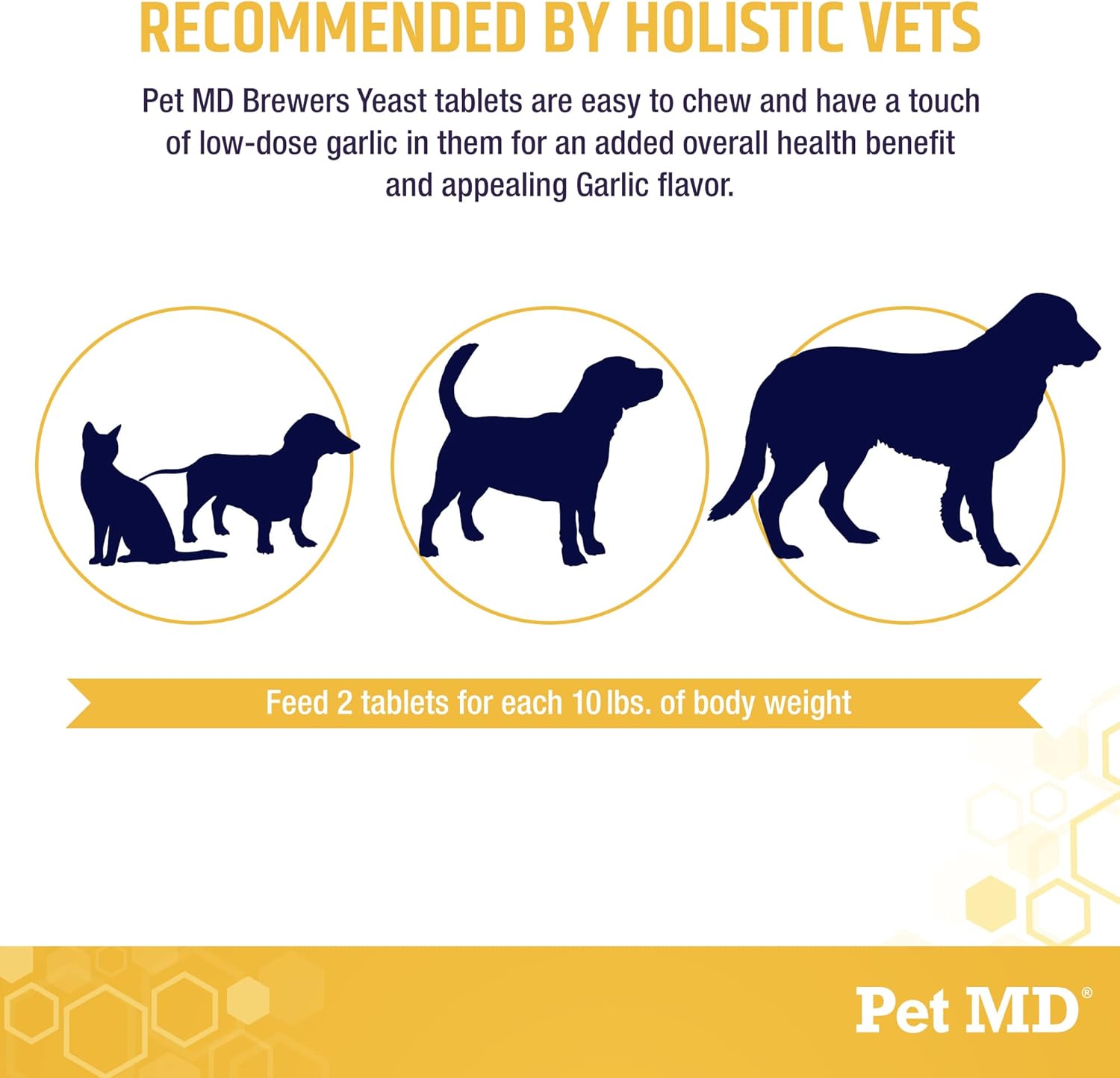Garlic and Brewer's Yeast Tablets for Dogs and Cats - Antioxidants with Vitamin B1 and C - 500 Count