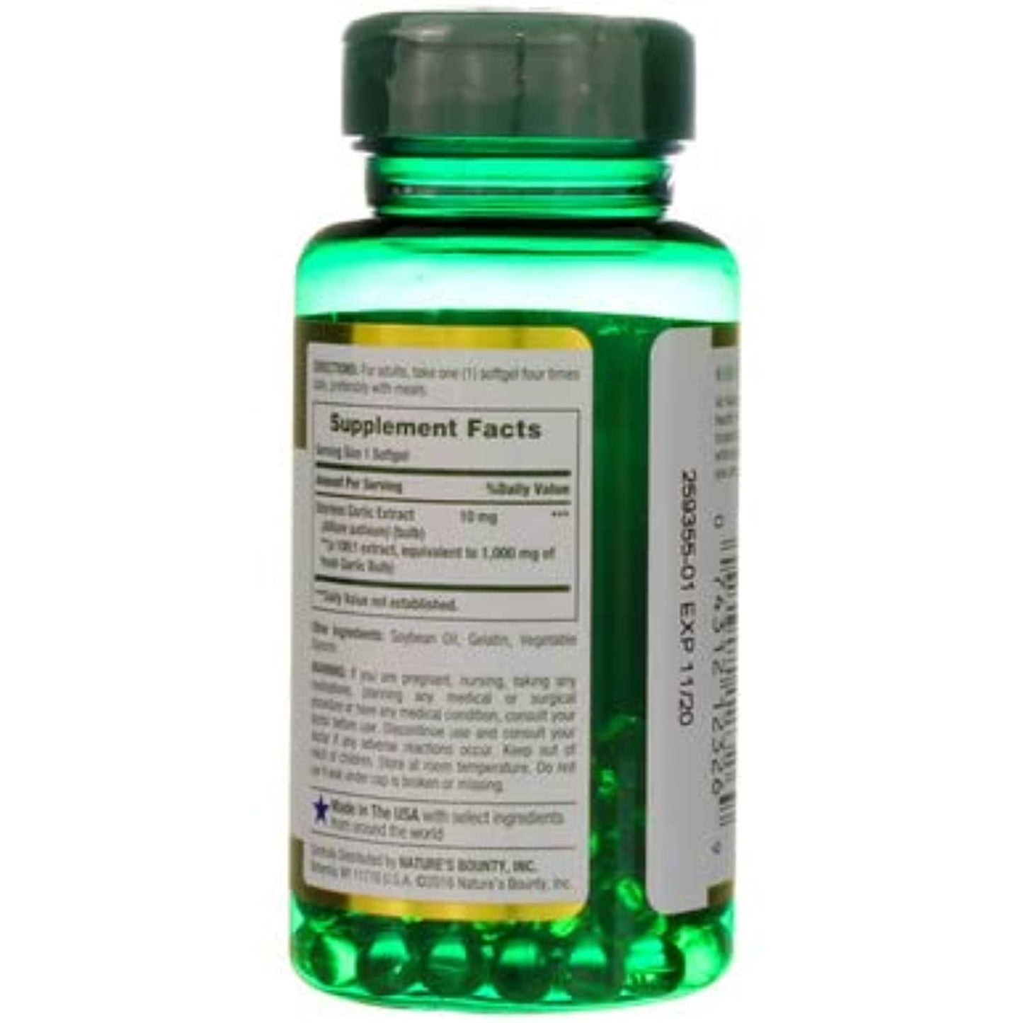 Garlic Extract 1000 mg, 100 Rapid Release Softgels - Pack of 2 - Natural Immune Support Supplement