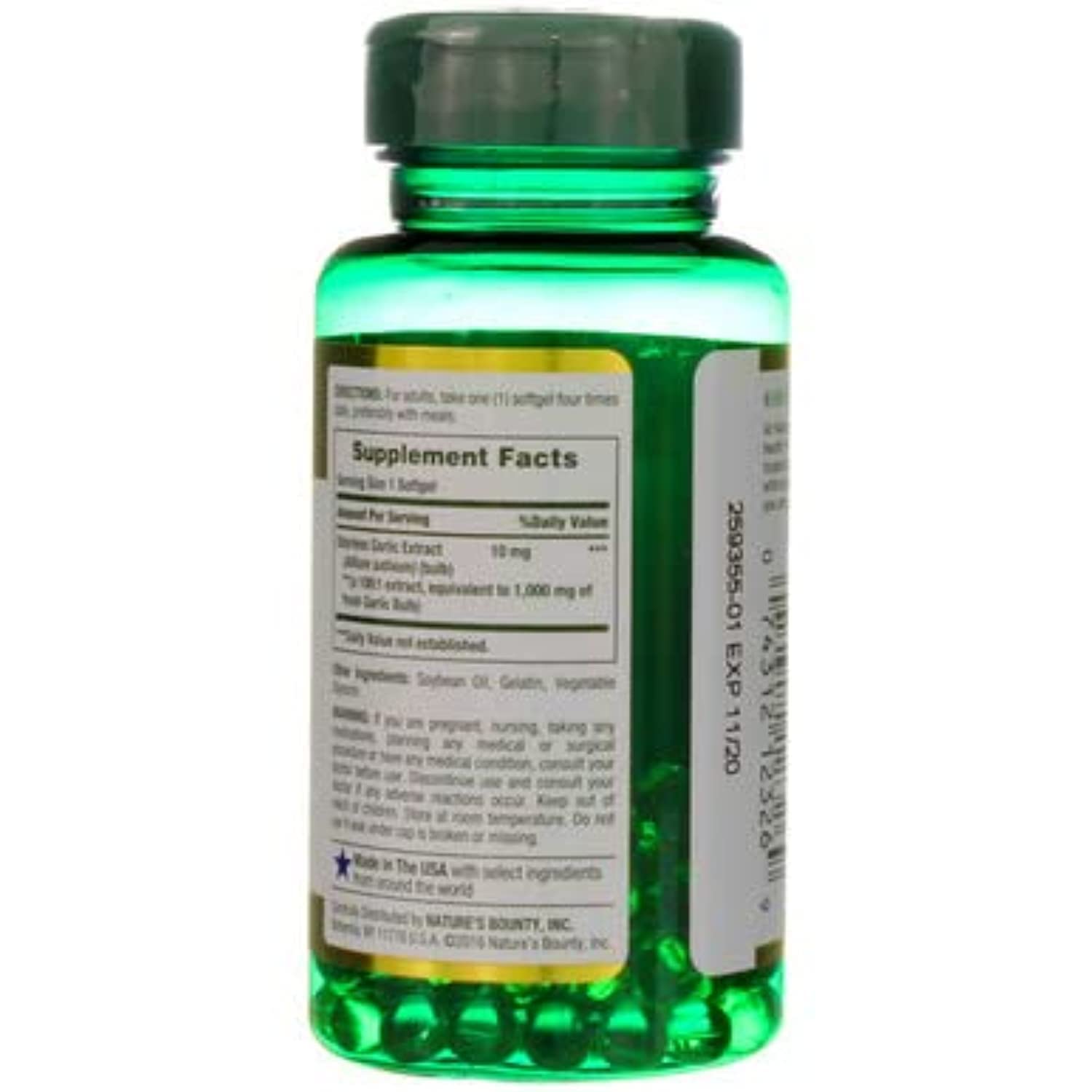 Garlic Extract 1000 mg, 100 Rapid Release Softgels - Pack of 2 - Natural Immune Support Supplement