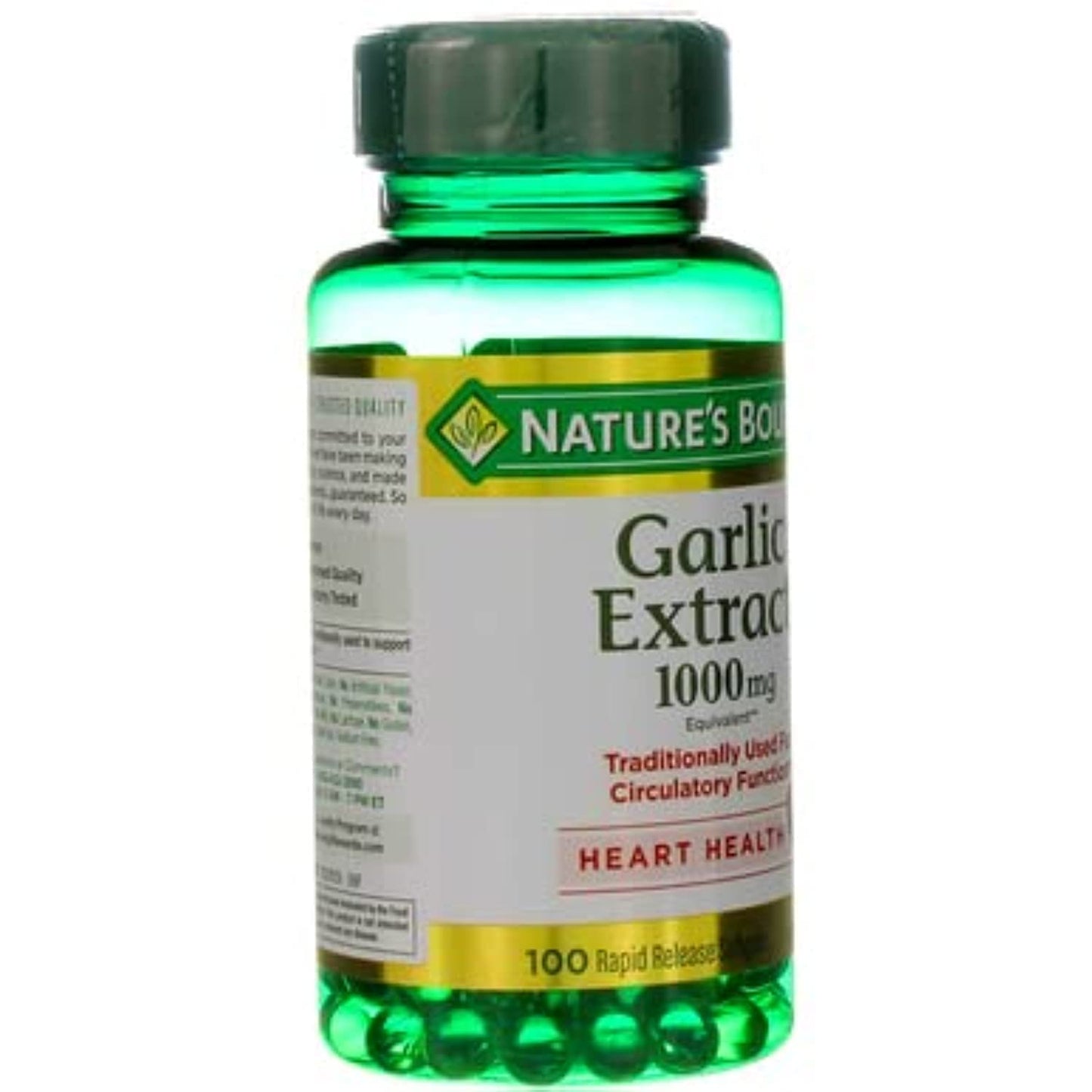 Garlic Extract 1000 mg, 100 Rapid Release Softgels - Pack of 2 - Natural Immune Support Supplement