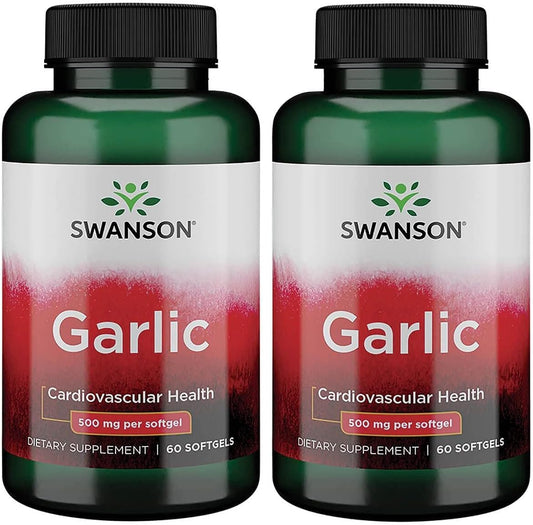 Garlic Supplement 500mg Softgels - 2 Pack, 60 Count - Swanson