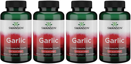 Garlic Supplement 500mg Softgels - Pack of 60 (4 Pack) by Swanson
