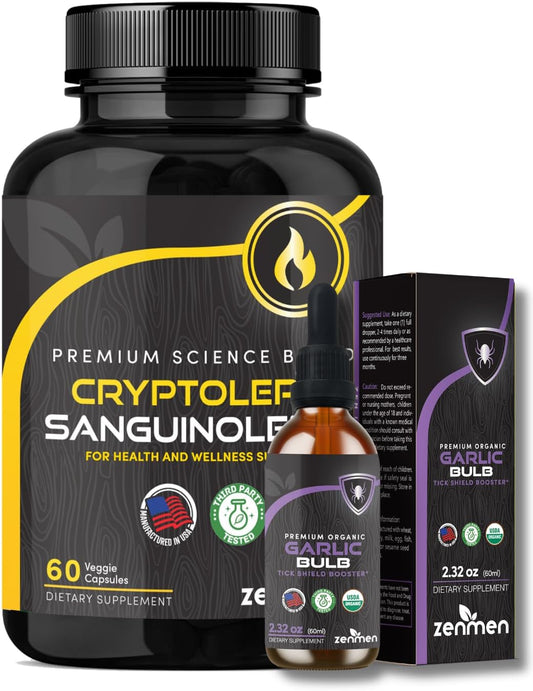 Garlic Tincture and Cryptolepis Sanguinolenta Capsules Bundle for Immune Support
