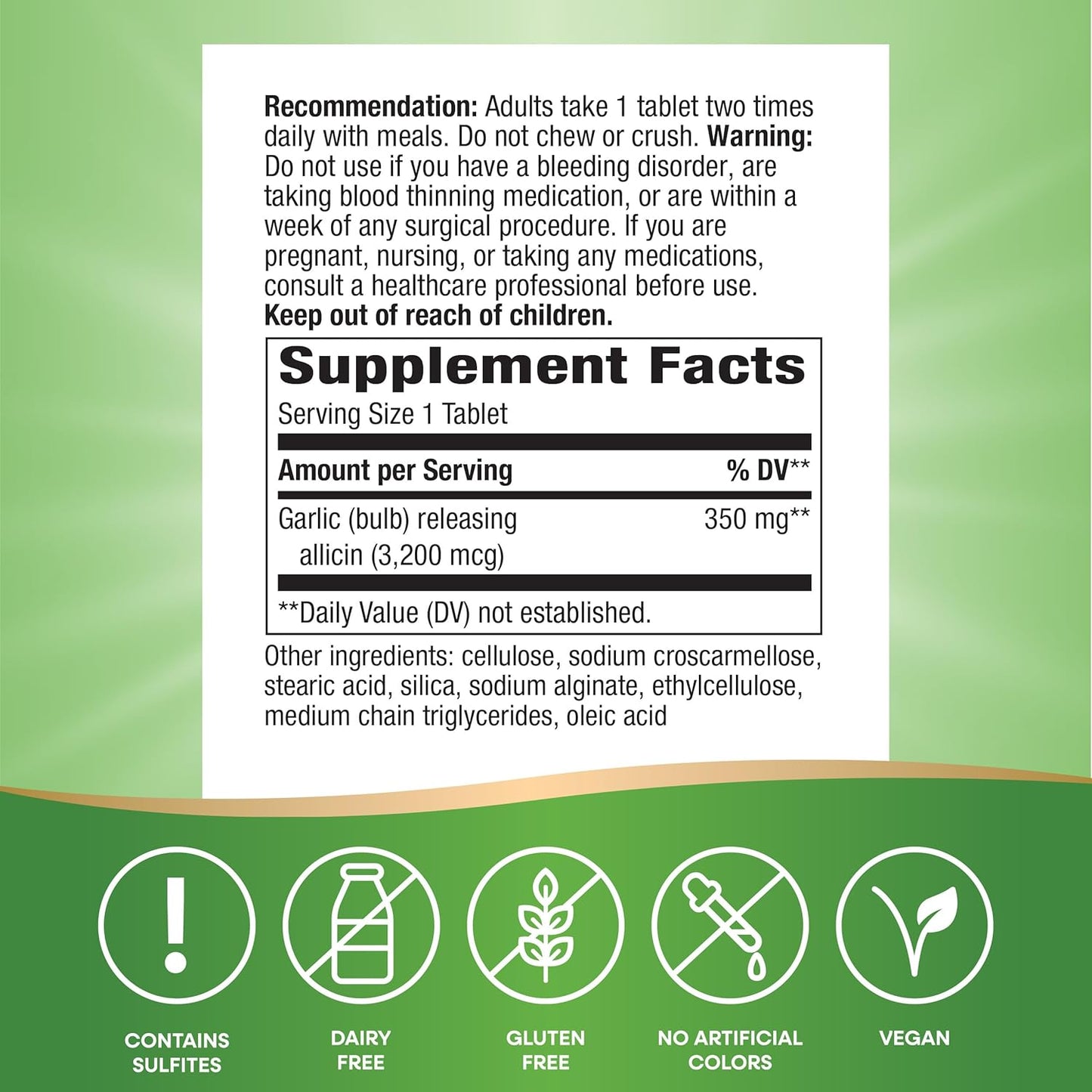 Garlicin Cardio Premium Herbal Supplement for Healthy Circulation - 90 Tablets, 350mg