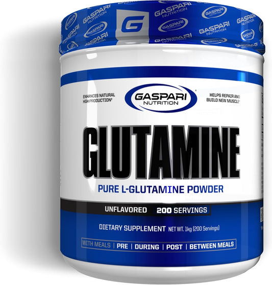 Gaspari Nutrition Micronized Glutamine Powder - Pure L-Glutamine for Pre and Post Workout Recovery (200 Servings, Unflavored)