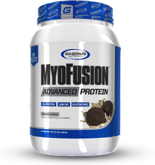 Gaspari Nutrition Myofusion Advanced Protein Blend - Whey, Casein, Isolate (2lbs, Cookies and Cream)