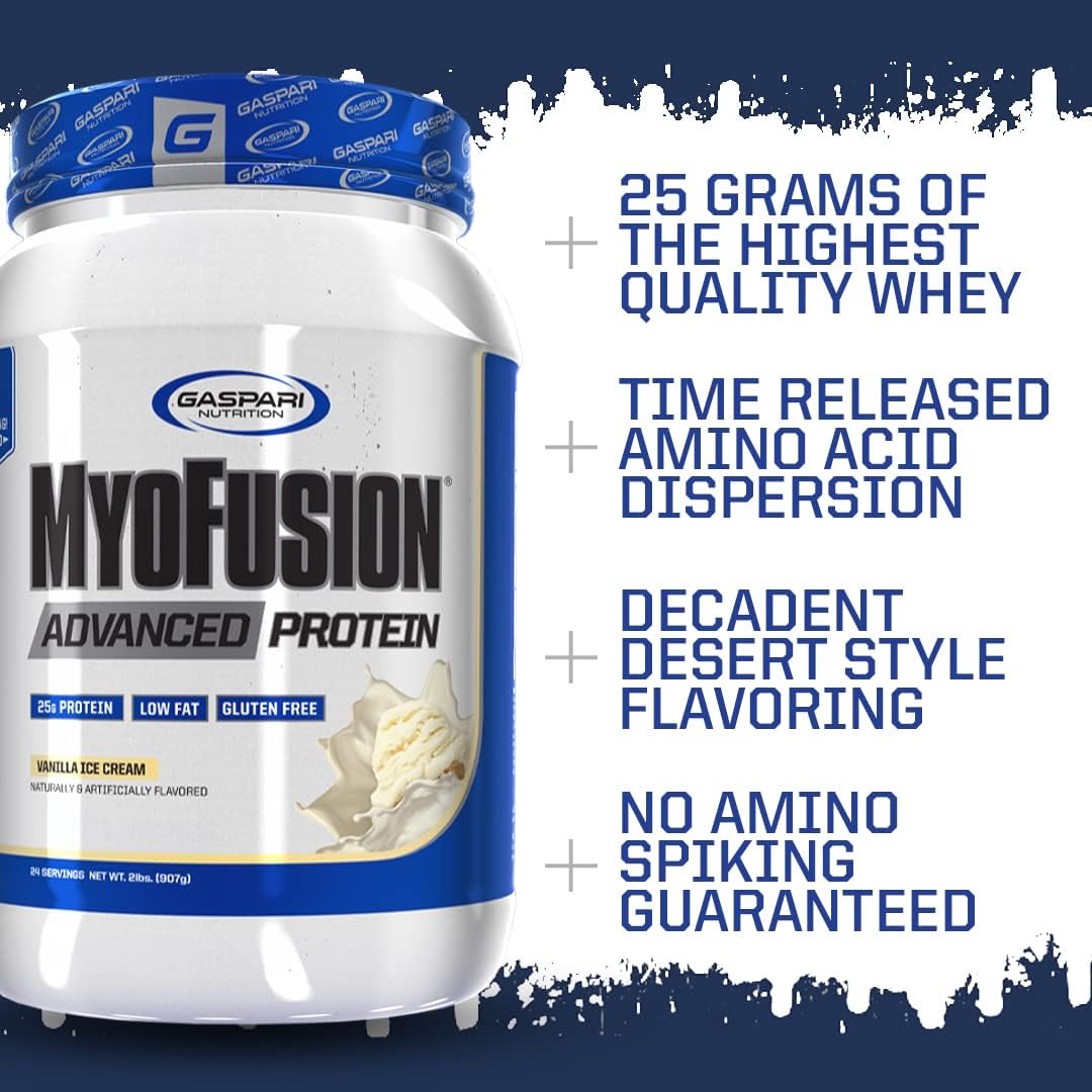 Gaspari Nutrition Myofusion Advanced Protein Blend - Whey, Casein, Isolate (2lbs, Cookies and Cream)