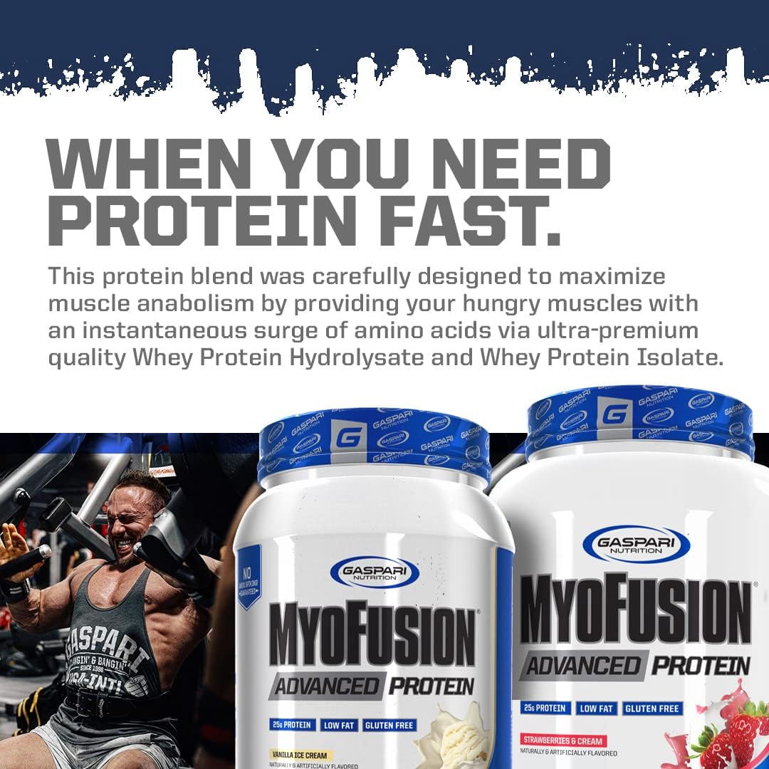 Gaspari Nutrition Myofusion Advanced Protein Blend - Whey, Casein, Isolate (2lbs, Cookies and Cream)