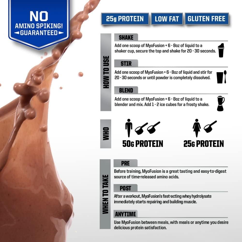 Gaspari Nutrition Myofusion Advanced Protein Blend - Whey, Casein, Isolate (2lbs, Cookies and Cream)