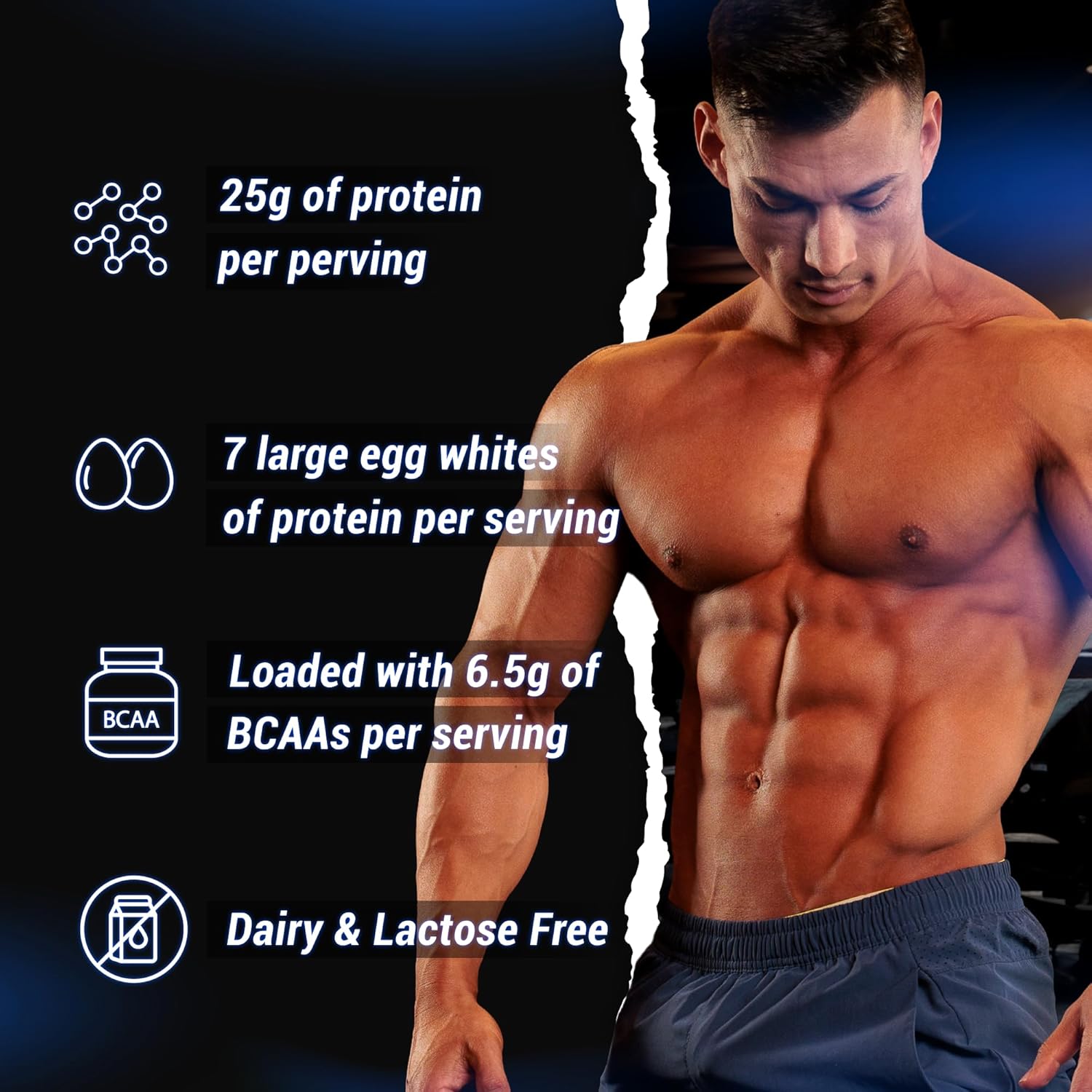 Gaspari Nutrition Proven Egg White Protein Powder, 25g Protein, Keto-Friendly, Dairy-Free, Lactose-Free, Soy-Free - Banana Nut Bread Flavor - 2 lbs