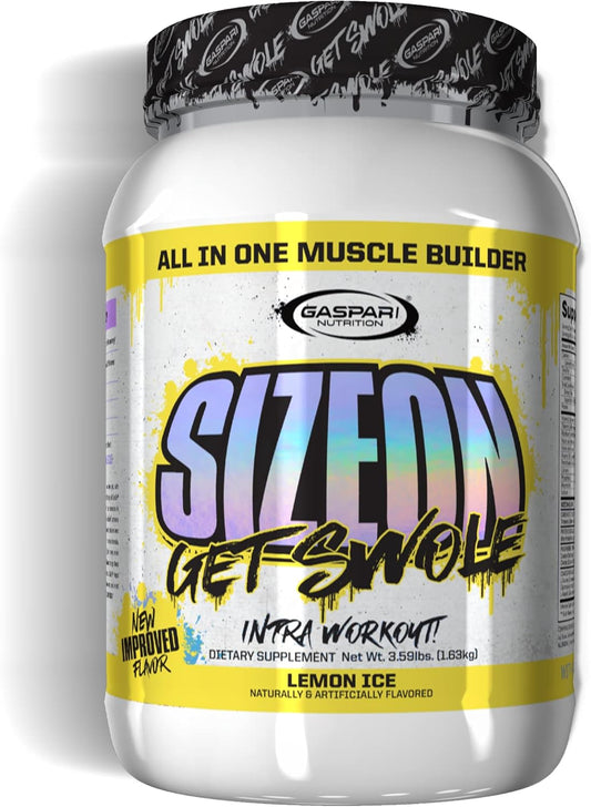 Gaspari Nutrition SizeOn Intra-Workout Amino Acid & Creatine Formula for Muscle Volume & Recovery - 3.59lb Lemon Ice
