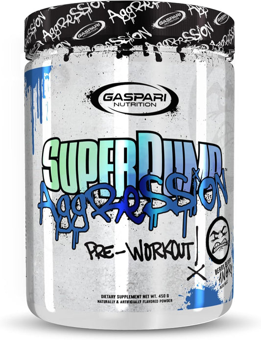 Gaspari Nutrition SuperPump Aggression Pre-Workout: Boost Energy, Enhance Focus, Improve Endurance, Aid Recovery (25 Servings, Berry Flavor)