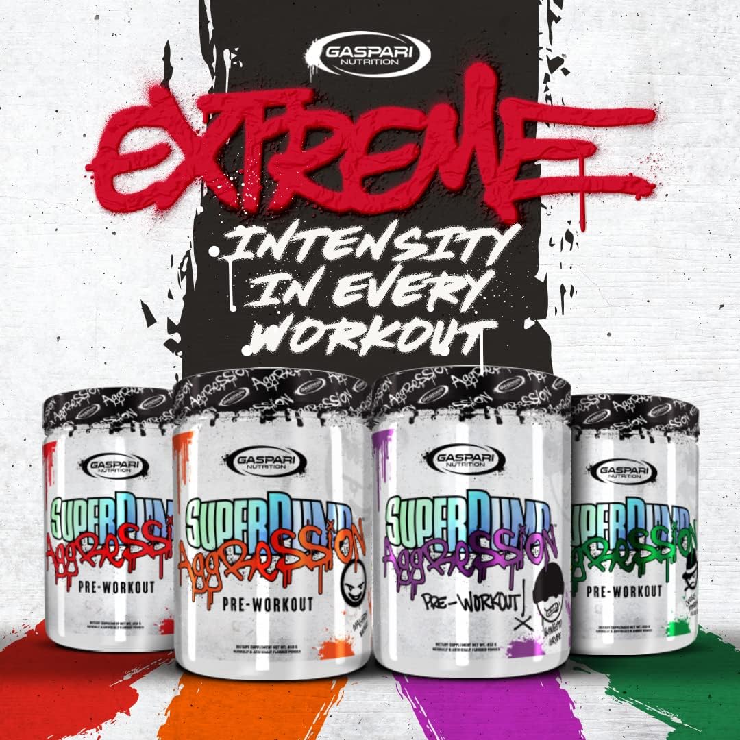 Gaspari Nutrition SuperPump Aggression Pre-Workout: Enhance Energy, Focus, and Endurance with Creatine and Caffeine - Grizzly Gummy Flavor - 25 Servings