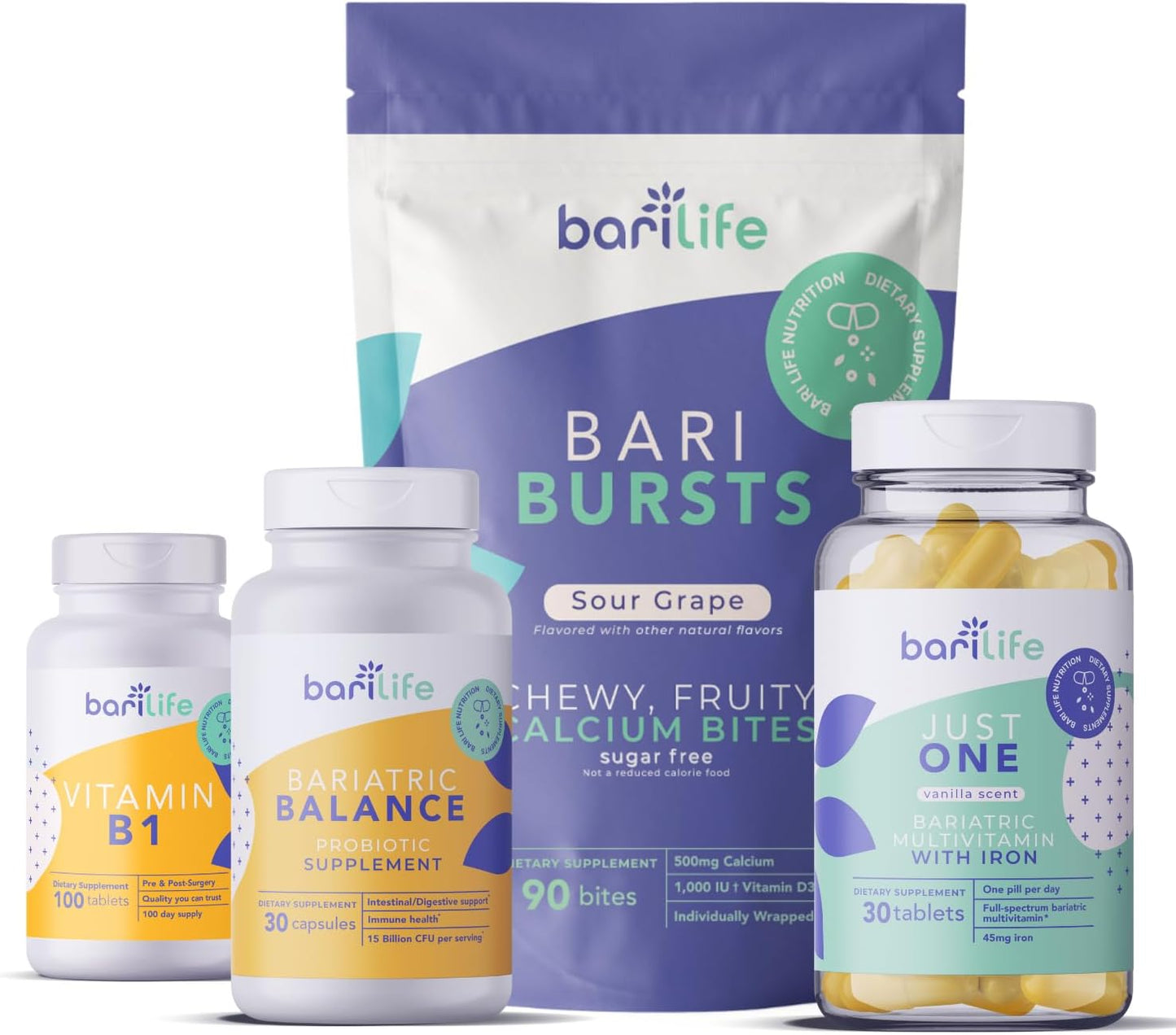 Gastric Sleeve & Bypass Vitamin Supplement Starter Kit (Grape Flavor) by Bari Life