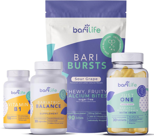 Gastric Sleeve & Bypass Vitamin Supplement Starter Kit (Grape Flavor) by Bari Life