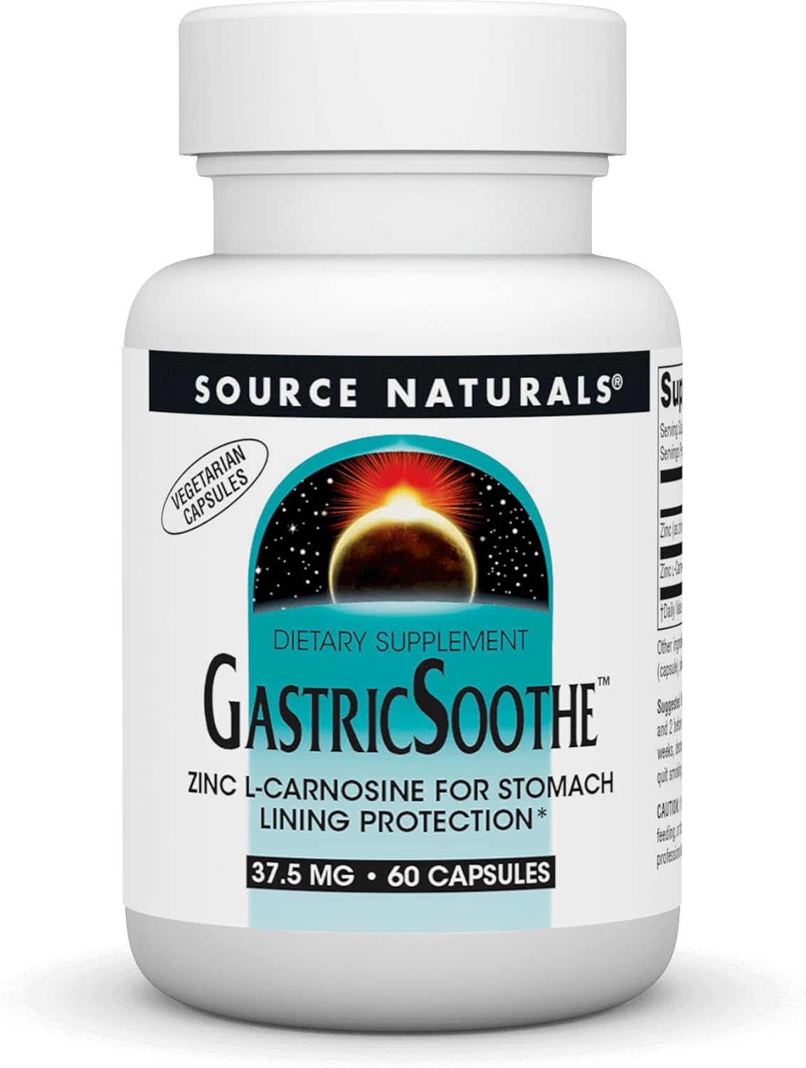 GastricSoothe Zinc L Carnosine Supplement - 60 Vegetarian Capsules by Source Naturals - BoostGo Australia