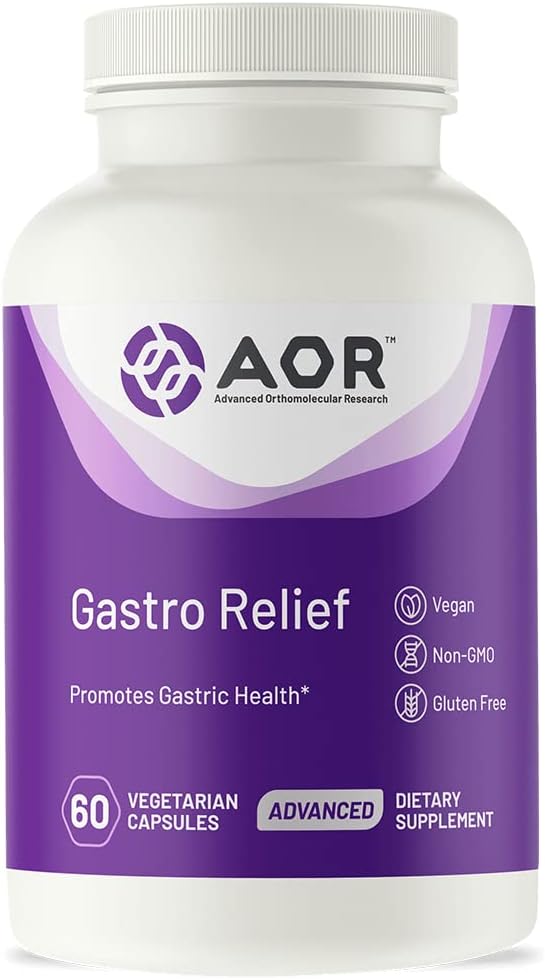 Gastro Relief Supplement with Mastic Gum and Vitamin C - Vegan Capsules for Gastro Health by AOR Advanced Orthomolecular Research, 60ct